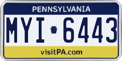 PA license plate MYI6443