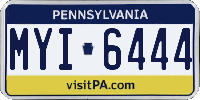 PA license plate MYI6444