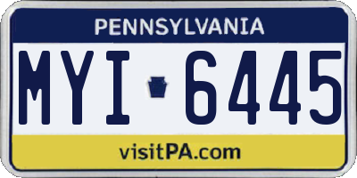 PA license plate MYI6445
