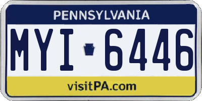 PA license plate MYI6446