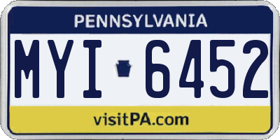 PA license plate MYI6452