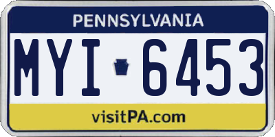 PA license plate MYI6453
