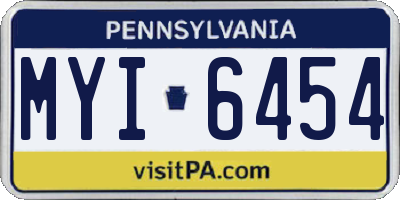 PA license plate MYI6454