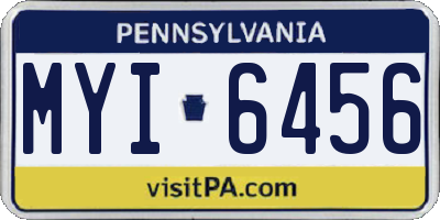 PA license plate MYI6456