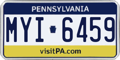 PA license plate MYI6459