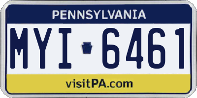 PA license plate MYI6461