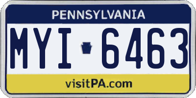 PA license plate MYI6463