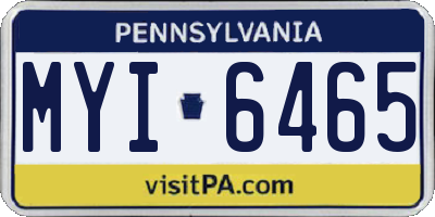 PA license plate MYI6465