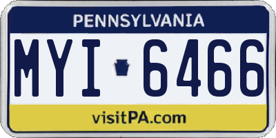 PA license plate MYI6466