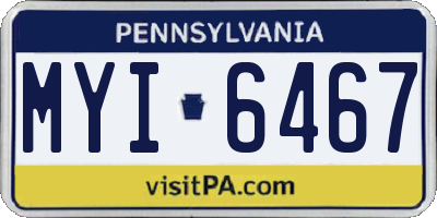 PA license plate MYI6467