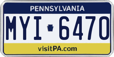 PA license plate MYI6470