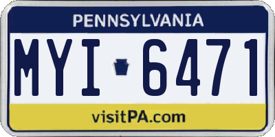 PA license plate MYI6471