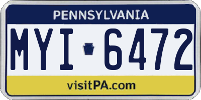 PA license plate MYI6472