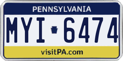 PA license plate MYI6474