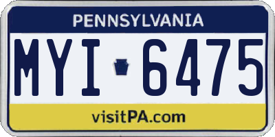 PA license plate MYI6475