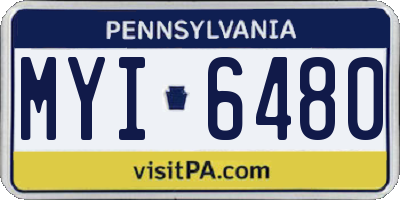 PA license plate MYI6480
