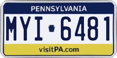 PA license plate MYI6481