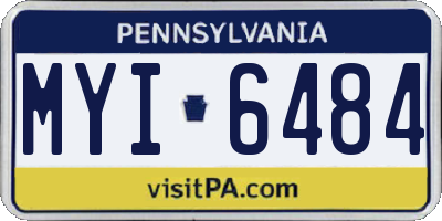 PA license plate MYI6484