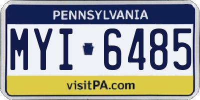 PA license plate MYI6485