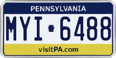 PA license plate MYI6488