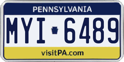 PA license plate MYI6489