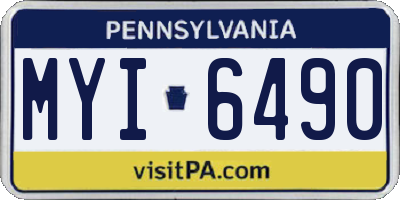 PA license plate MYI6490