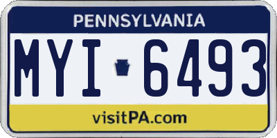 PA license plate MYI6493