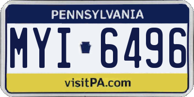 PA license plate MYI6496