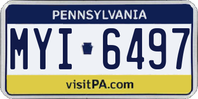 PA license plate MYI6497