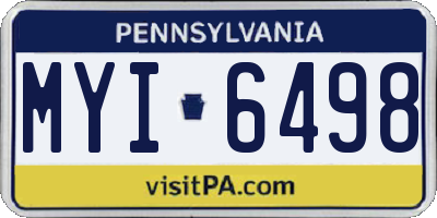 PA license plate MYI6498