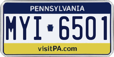 PA license plate MYI6501