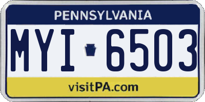PA license plate MYI6503