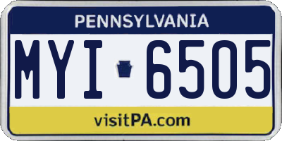 PA license plate MYI6505