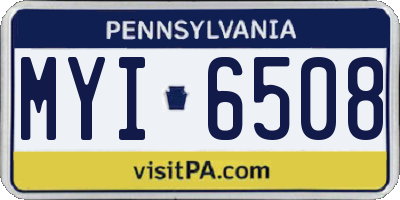 PA license plate MYI6508