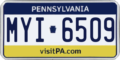 PA license plate MYI6509