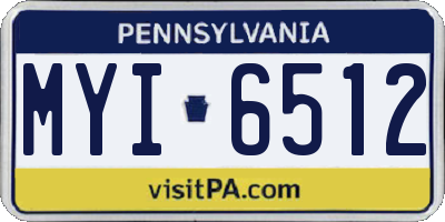 PA license plate MYI6512