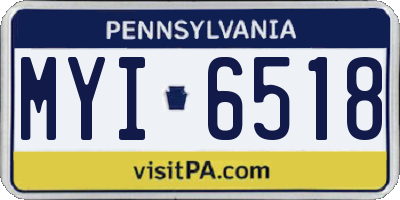 PA license plate MYI6518
