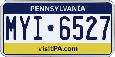 PA license plate MYI6527