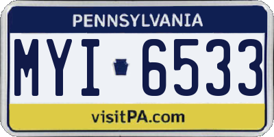 PA license plate MYI6533