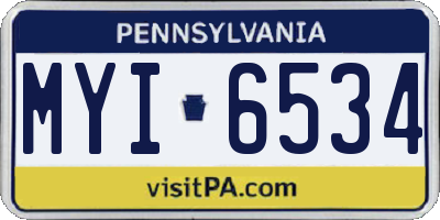 PA license plate MYI6534