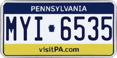 PA license plate MYI6535