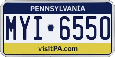 PA license plate MYI6550