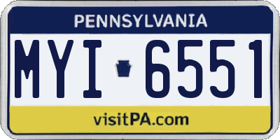 PA license plate MYI6551