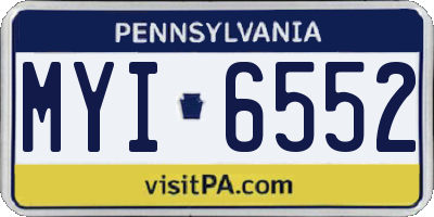 PA license plate MYI6552
