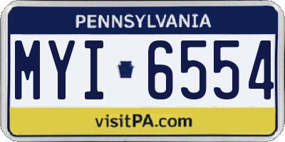 PA license plate MYI6554