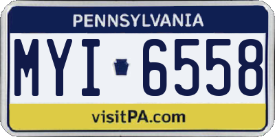 PA license plate MYI6558