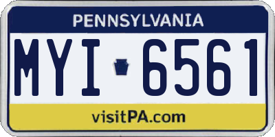 PA license plate MYI6561
