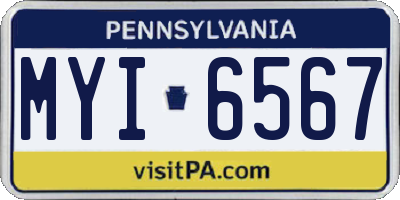PA license plate MYI6567