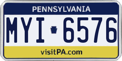 PA license plate MYI6576