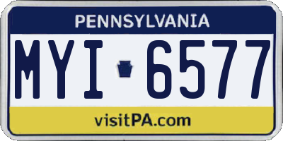 PA license plate MYI6577